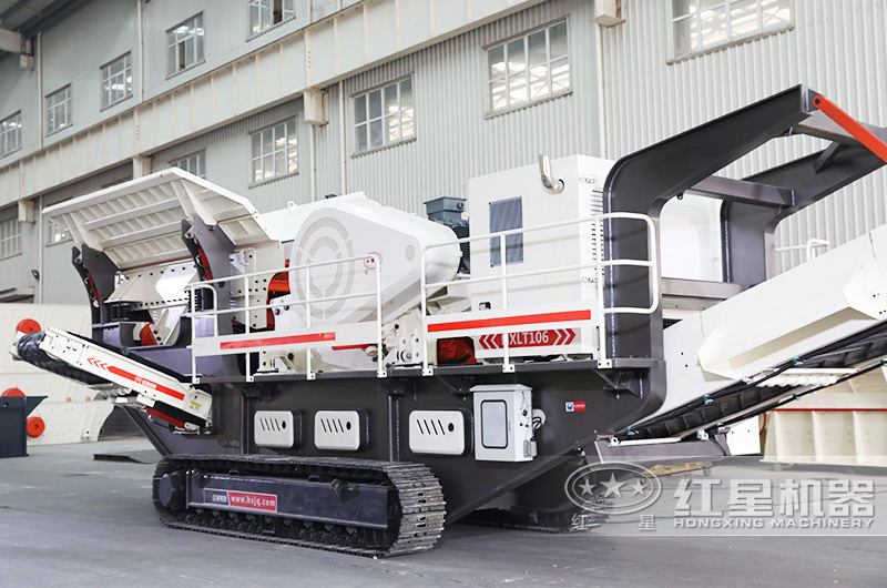 混凝土打砂履帶移動破碎站，配顎破機+給料機，粗碎專用 