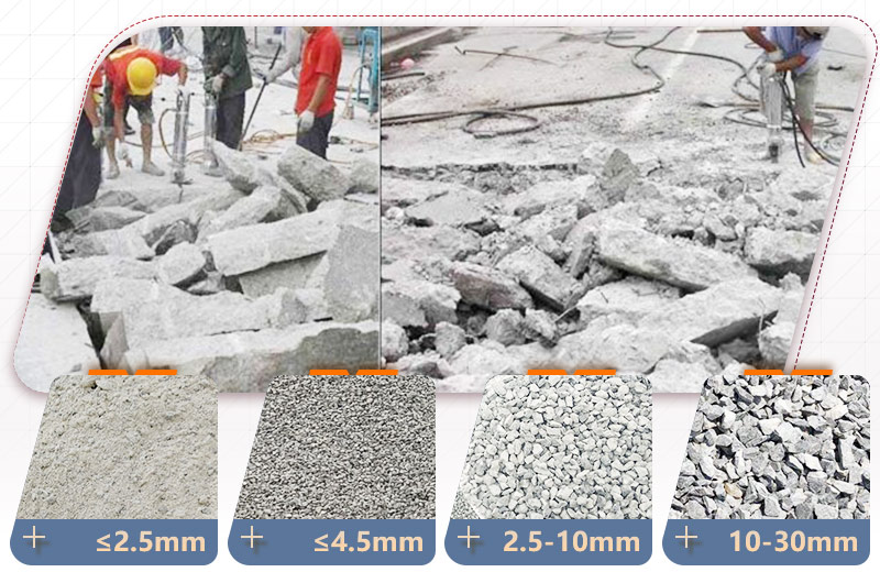 廢棄水泥塊加工之后成品規(guī)格 廢棄水泥塊加工之后成品規(guī)格