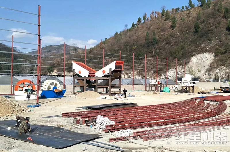 安徽客戶石子破碎洗沙廠正在建設(shè)中 安徽客戶石子破碎洗沙廠正在建設(shè)中