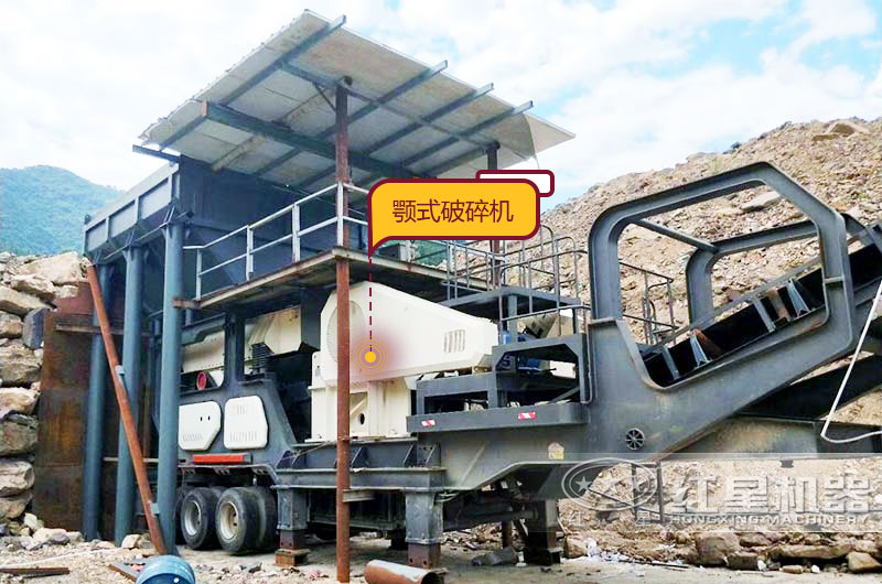 輪胎式移動鄂式破碎機生產現場，投資少收益好