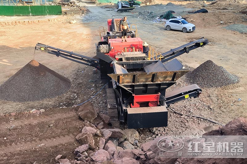 移動式打沙機建筑垃圾破碎現場